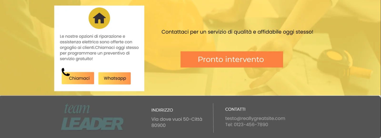 Sito economico Elettricista Contatti